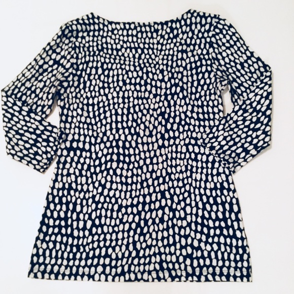 Ann Taylor Black & White Ruched Top Small - Picture 2 of 8